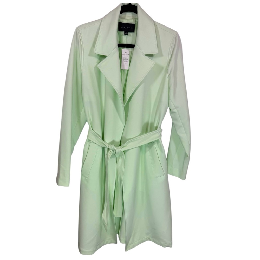 Light Green Women's Belted Trench Coat